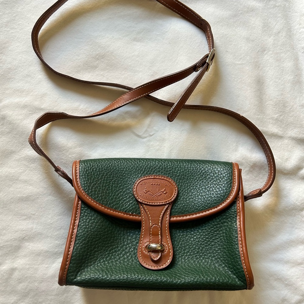 Elegant Green and Brown Crossbody Bag